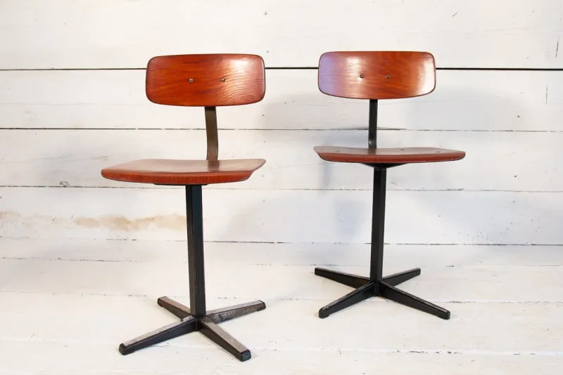 Pamono Set of Industrial School Chairs, 1960s> Children's Chairs