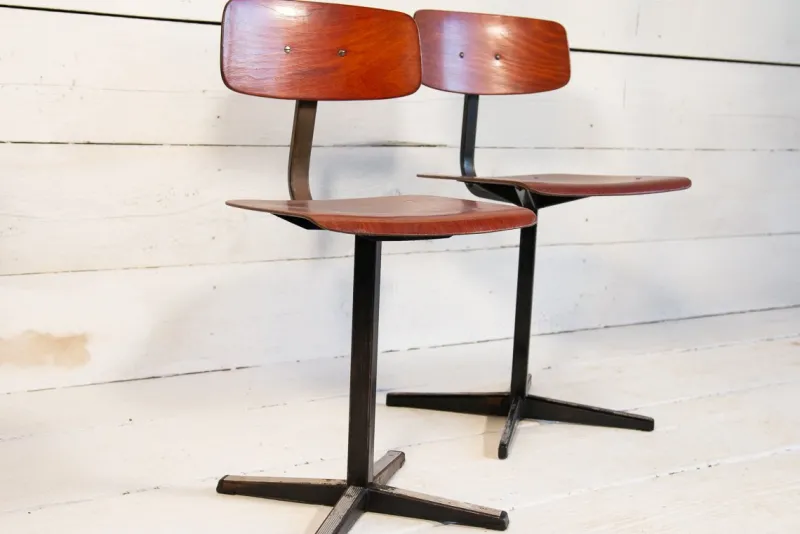 Pamono Set of Industrial School Chairs, 1960s> Children's Chairs