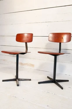 Pamono Set of Industrial School Chairs, 1960s><noscript><img width=
