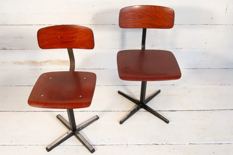 Pamono Set of Industrial School Chairs, 1960s> Children's Chairs