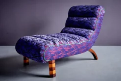 Discount Pamono Set of Italian Chaise Lounge with Ottoman in Prelle Curated Fabric by Julia King, 1930s