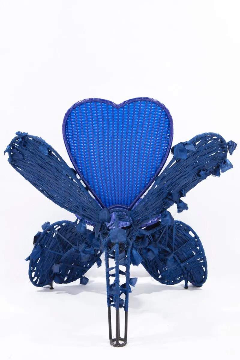 Pamono Set of Italian Modern Iron and Textile Garden Chairs by Spazzapan, 1990s