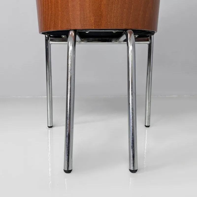 Pamono Set of Italian Modern Wood Metal and Leather King Costes Chairs by Philippe Starck, 1984> Office Chairs