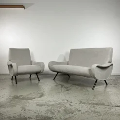 Pamono Set of Lady Chair Armchair and Sofa by Marco Zanuso for Arflex, 1950s> Living Room Sets