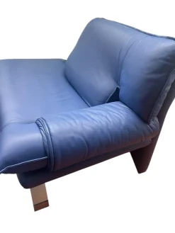 Pamono Set of Leather Daybed and Ottoman from Nicoletti, Italy, 1980s><noscript><img width=