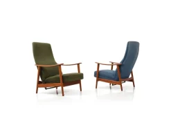 Pamono Set of Mid-Century Danish Teak Reclining Lounge Chairs, 1960s> Lounge Chairs & Armchairs