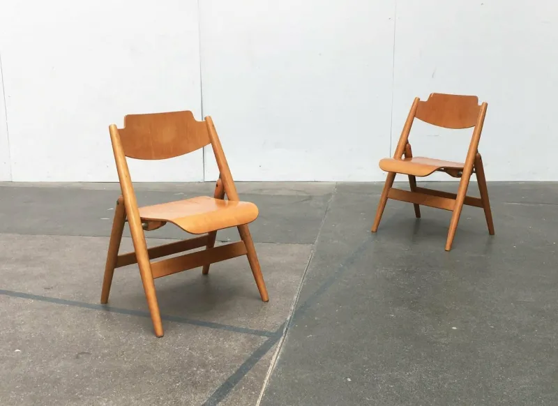 Hot Pamono Set of Mid-Century German SE 18 Children Folding Chairs by Egon Eiermann for Wilde+spieth, 1950s