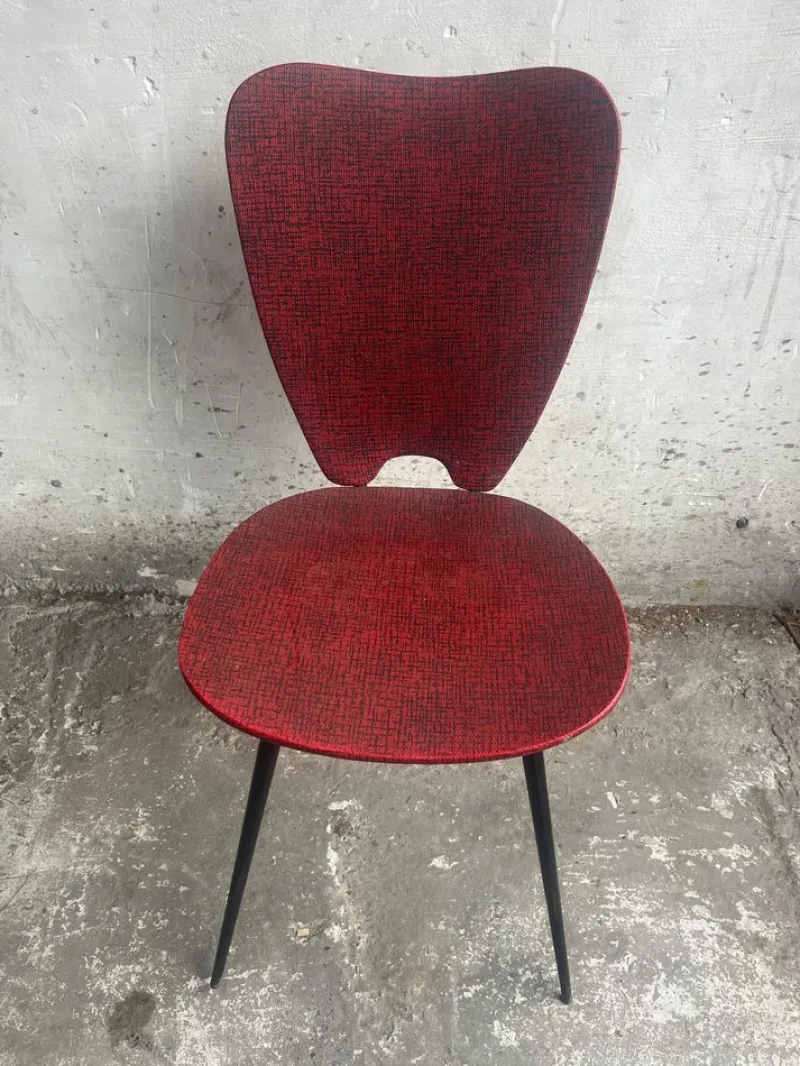 Pamono Set of Mid-Century Modern Red Dining Chairs, 1960s> Side Chairs & Dining Chairs