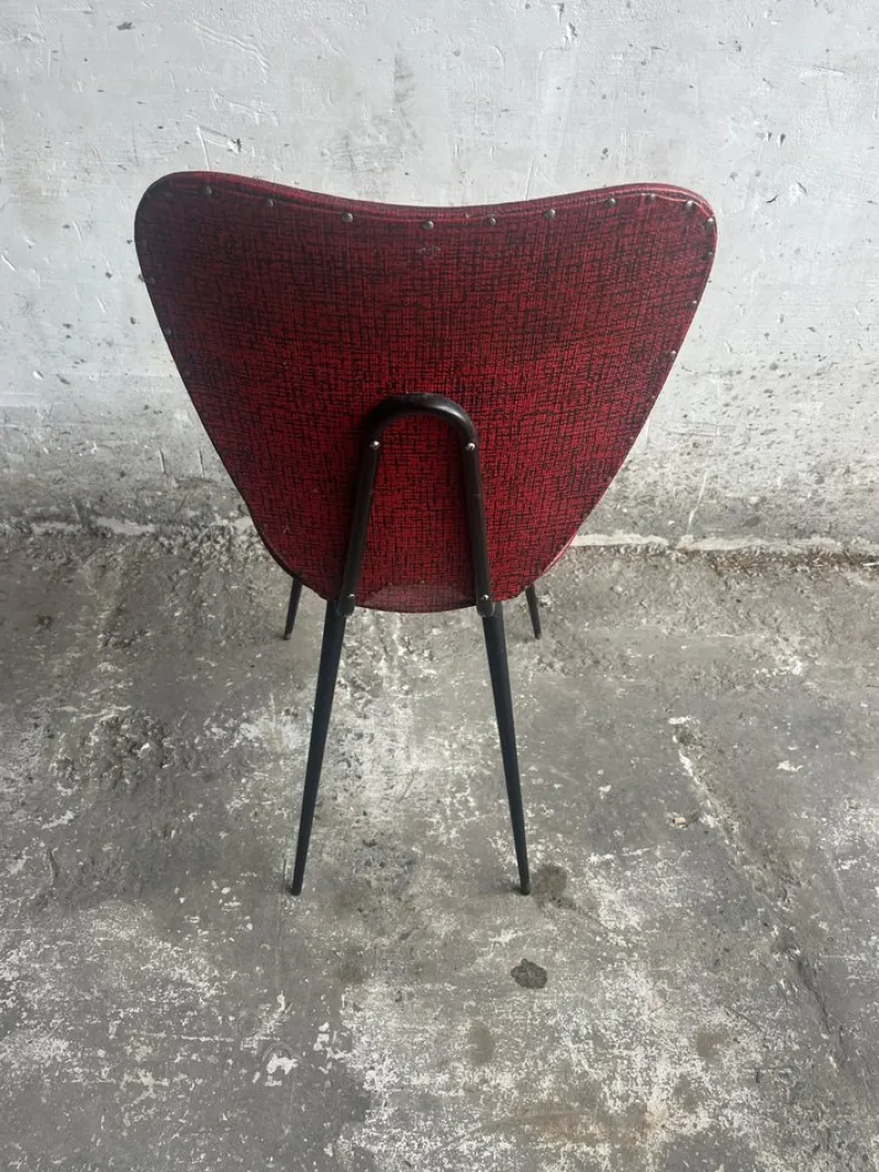 Pamono Set of Mid-Century Modern Red Dining Chairs, 1960s> Side Chairs & Dining Chairs