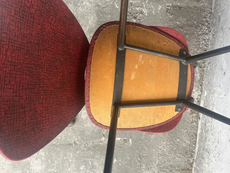 Pamono Set of Mid-Century Modern Red Dining Chairs, 1960s> Side Chairs & Dining Chairs