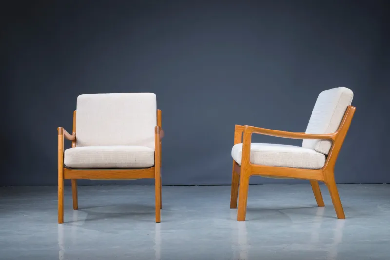 Pamono Set of Mid-Century Teak Senator Lounge Chairs by Ole Wanscher> Daybeds & Chaises Lounges