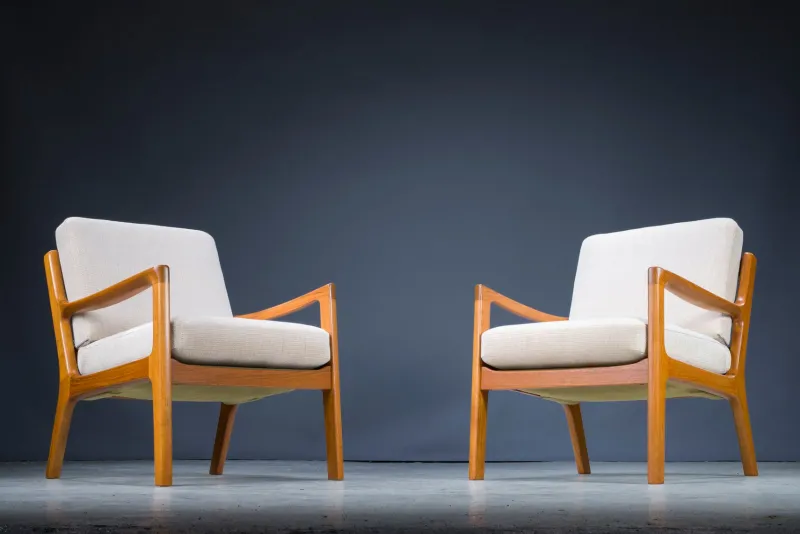 Pamono Set of Mid-Century Teak Senator Lounge Chairs by Ole Wanscher> Daybeds & Chaises Lounges