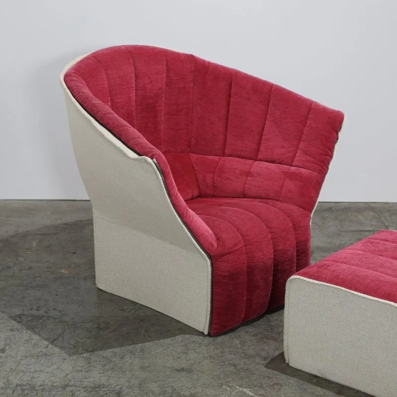 Pamono Set of Moël Armchair and Ottoman attributed to Inga Sempé for Ligne Roset, Set of 2> Lounge Chairs & Armchairs