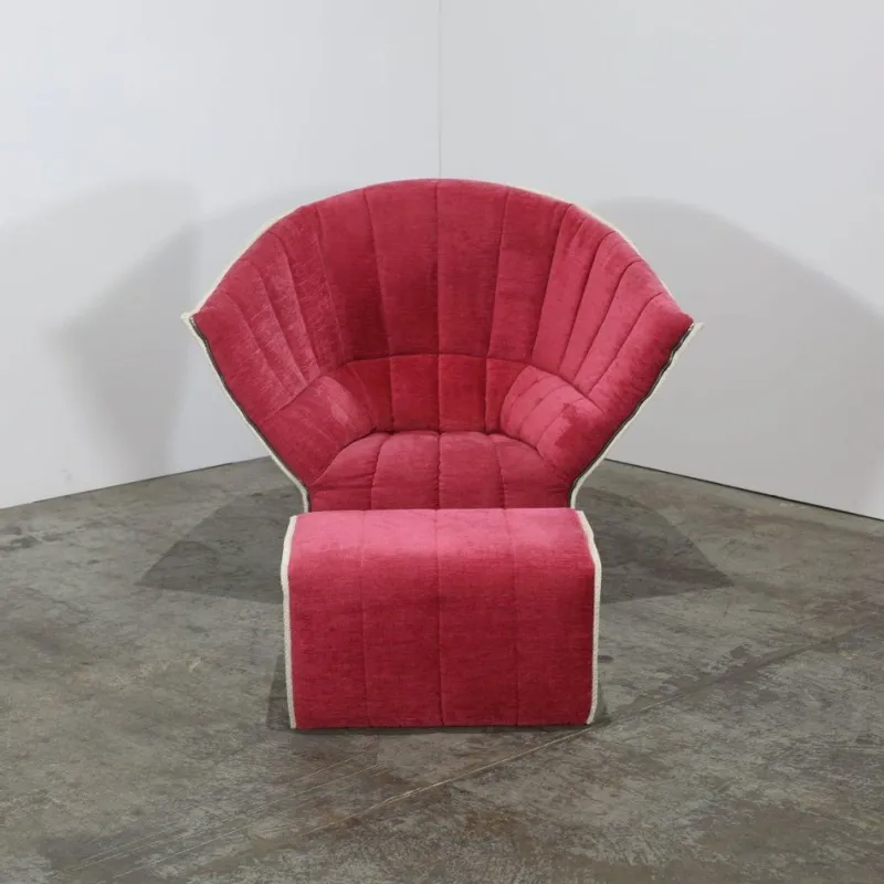Pamono Set of Moël Armchair and Ottoman attributed to Inga Sempé for Ligne Roset, Set of 2> Lounge Chairs & Armchairs