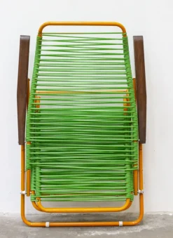 Clearance Pamono Set of Outdoor Deck Chairs with Corded PVC, 1960s
