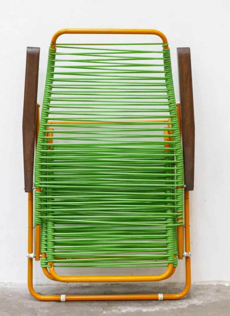 Clearance Pamono Set of Outdoor Deck Chairs with Corded PVC, 1960s