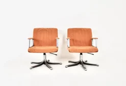 Pamono Set of P126 Office Chairs attributed to Osvaldo Borsani for Tecno, 1970s> Office Chairs