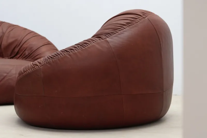 Discount Pamono Set of Pangolin Leather Sofa and Armchair by Egg Designs, 2015