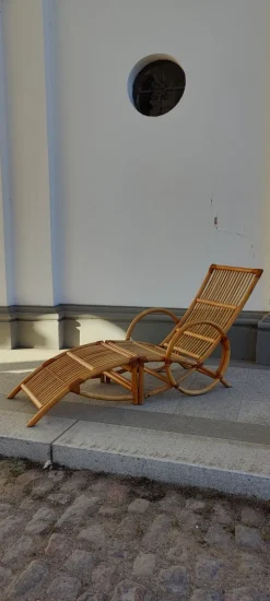 Sale Pamono Set of Rattan Lounger and Ottoman, 1980s