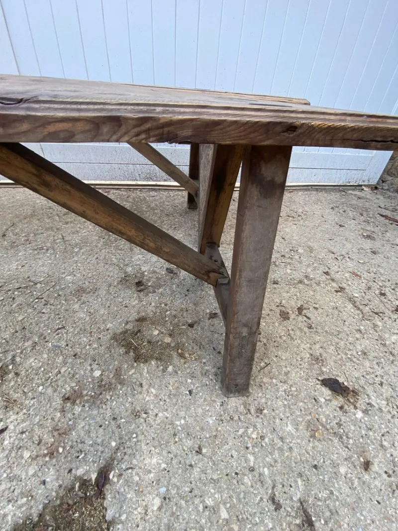 Best Pamono Set of Rustic Wood Farm Benches, 1950