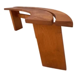 Pamono Set of S38 Benches in Elm by Pierre Chapo, 1970s><noscript><img width=