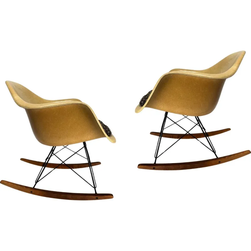 Pamono Set of Shell Fiberglass Rar Rockers attributed to Eames for Herman Miller, 1960s