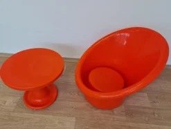 Pamono Set of Skopa Lounge Chair & Table by Ole Gjerløv Knudsen & Torben Lind for Ikea, 1976><noscript><img width=