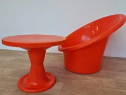 Pamono Set of Skopa Lounge Chair & Table by Ole Gjerløv Knudsen & Torben Lind for Ikea, 1976><noscript><img width=