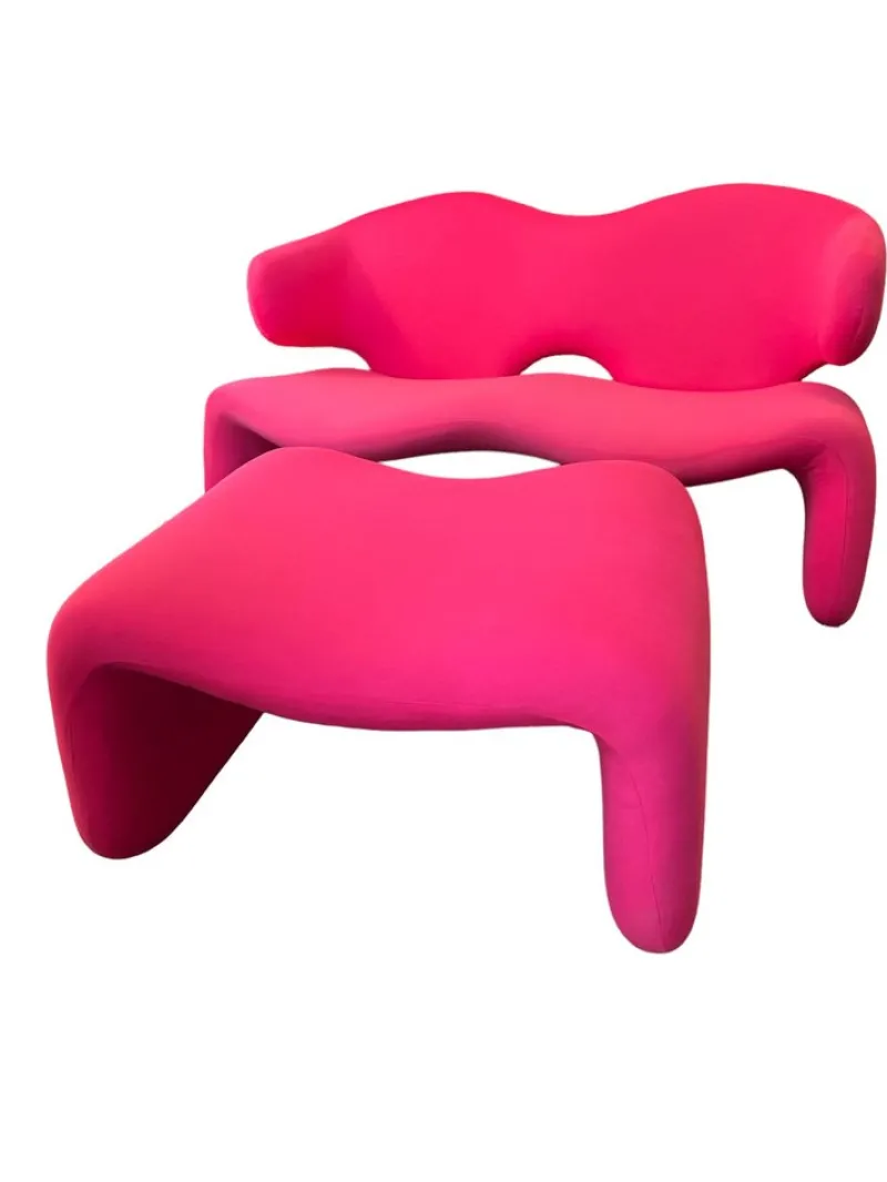 Outlet Pamono Set of Sofa and Foot Stool by Olivier Mourgue for Airborne, 1960s