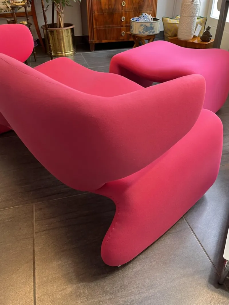 Outlet Pamono Set of Sofa and Foot Stool by Olivier Mourgue for Airborne, 1960s