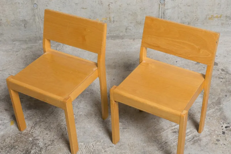 Outlet Pamono Set of Stackable Childrens Chairs Model 611 by Alvar Aalto for Artek, 1950s