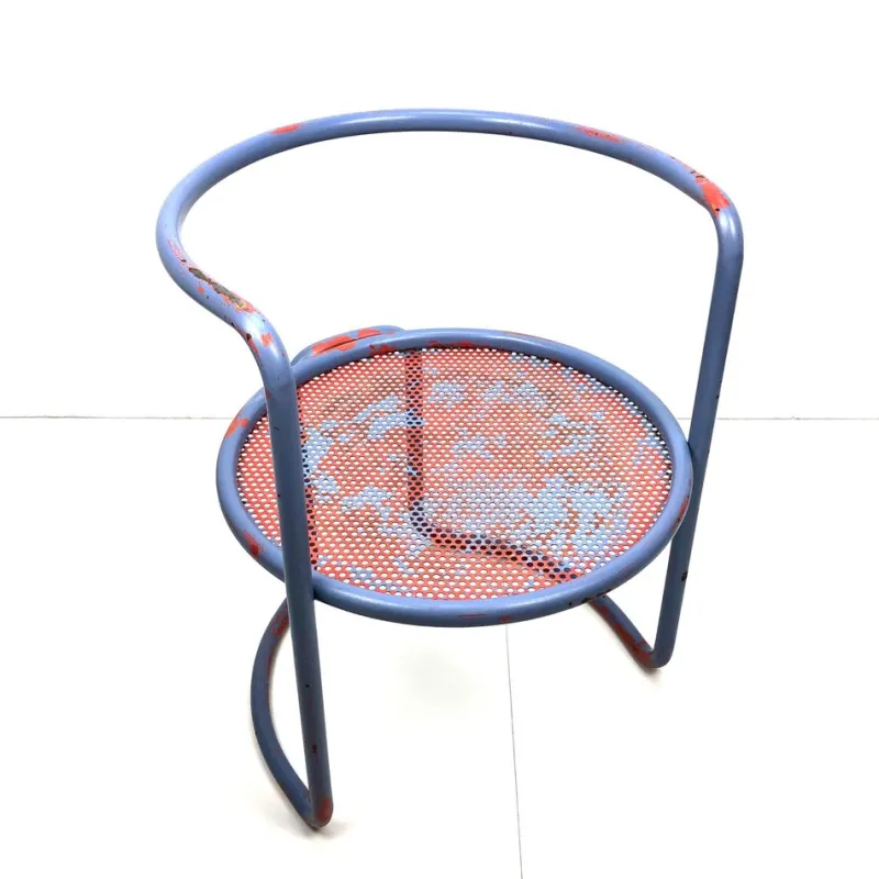Clearance Pamono Set of Steel Tube Armchairs with Perforated Sheet Seat, 1960s