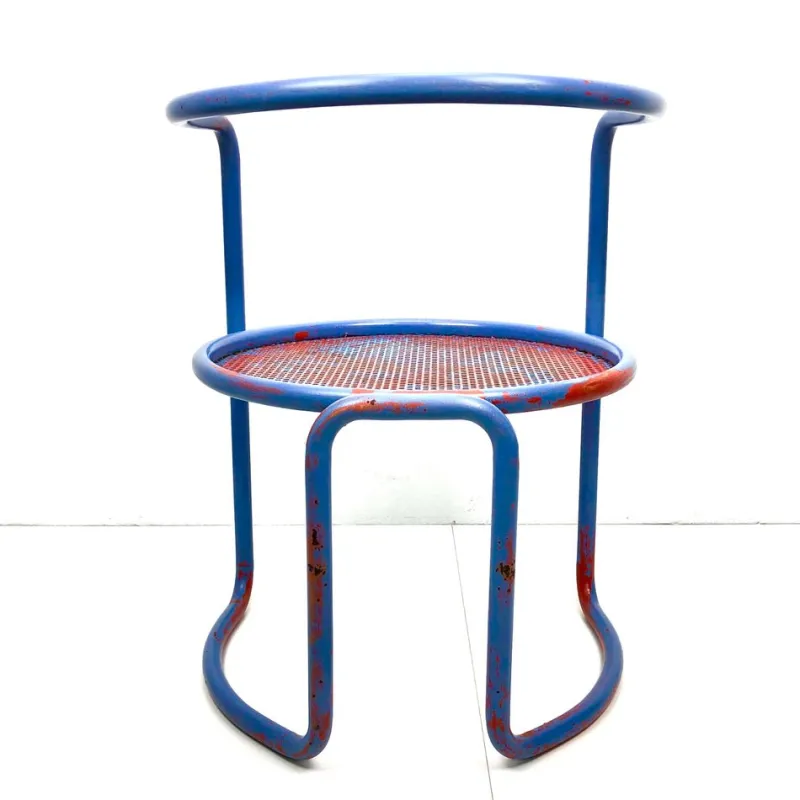 Clearance Pamono Set of Steel Tube Armchairs with Perforated Sheet Seat, 1960s