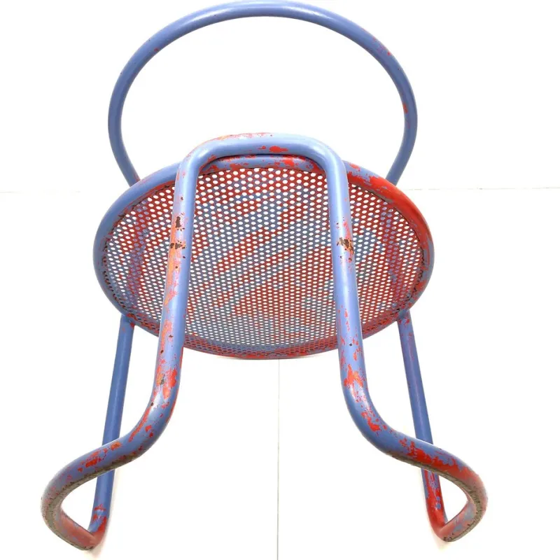 Clearance Pamono Set of Steel Tube Armchairs with Perforated Sheet Seat, 1960s