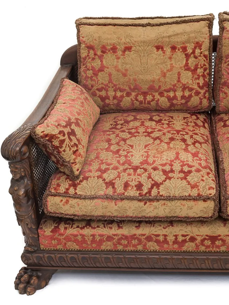 New Pamono Set of 19th Century Renaissance Sofa and Armchair in Walnut