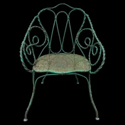 Hot Pamono Set of Twisted Iron Garden Chair and Table, 1900s