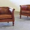 Online Pamono Set of Vintage Club Chairs in Leather, 1920s