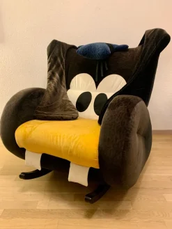 Hot Pamono Set of Vintage Goofy Rocking Chair and Footstool by Bretz, 1990s