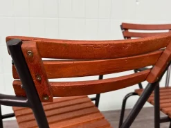 Pamono Set of Vintage Italian Bar Bistro Chairs in Metal and Wood, 1950s><noscript><img width=