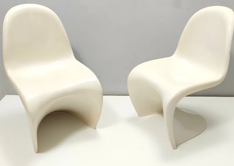 Sale Pamono Set of Vintage Ivory Plastic Side Chairs, 1990s