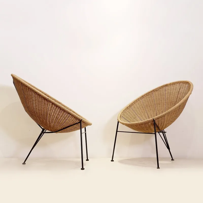 Online Pamono Set of Vintage Synthetic Wicker Outdoor Chairs, 2010s