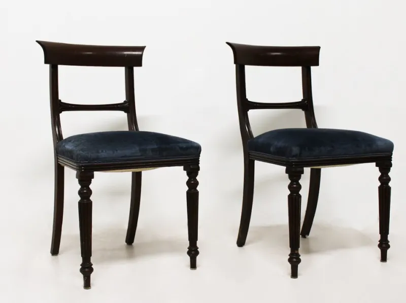 Pamono Set of Vintage Victorian Dark Walnut Chairs> Living Room Sets