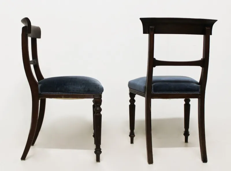 Pamono Set of Vintage Victorian Dark Walnut Chairs> Living Room Sets