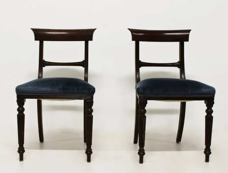 Pamono Set of Vintage Victorian Dark Walnut Chairs> Living Room Sets