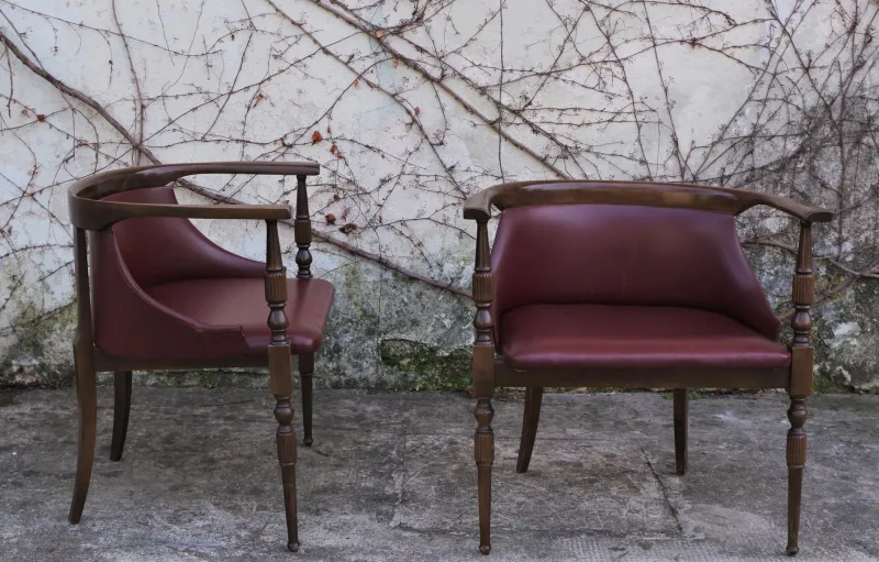 Pamono Set of Wooden Desk Chairs, 1950s> Office Chairs
