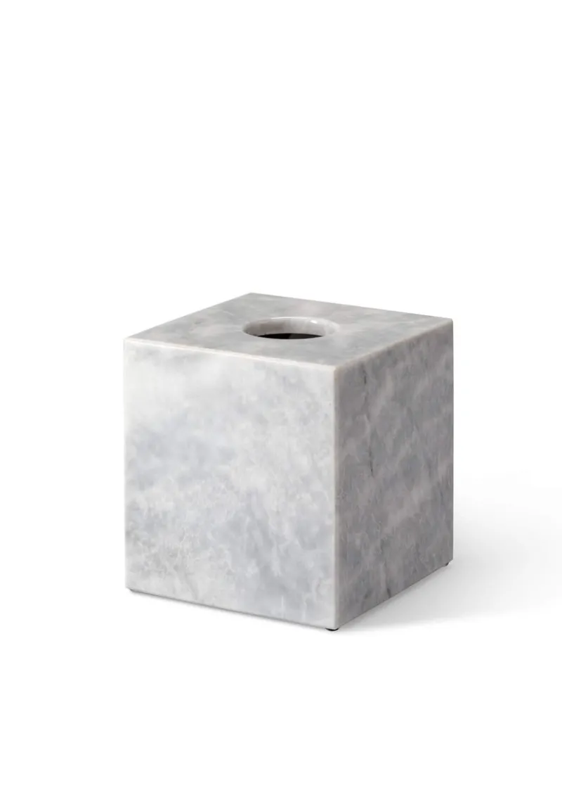 Pamono Shadow Grey Marble Square Tissue Box by Royal Bee Design> Trunks, Crates & Baskets