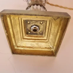 Pamono Shaped Crystal, Bronze and Brass Desk Lamp, Early 1900s><noscript><img width=