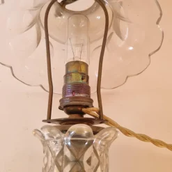 Pamono Shaped Crystal, Bronze and Brass Desk Lamp, Early 1900s><noscript><img width=