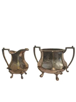 Pamono Sheffield Milk Jug and Sugar Bowl, Early 20th Century, Set of 2> Serving Dishes