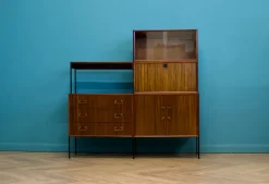 Pamono Shelving Unit Desk in Teak and Walnut from Vanson, 1950s> Shelves & Wall Units